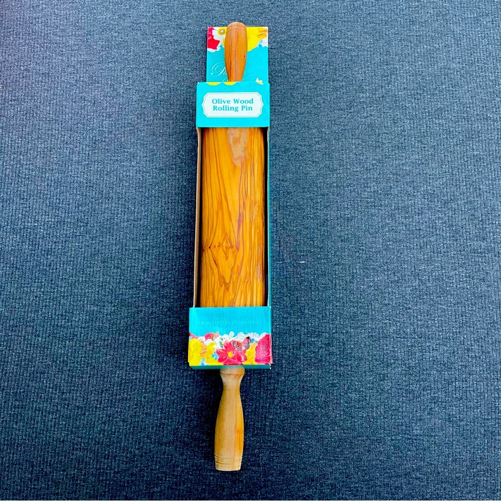Pioneer Woman Rolling Pin Solid Wood NEW WITH TAGS